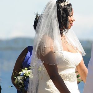 Ivory Satin Bridal Belt Encrusted in rhinestones